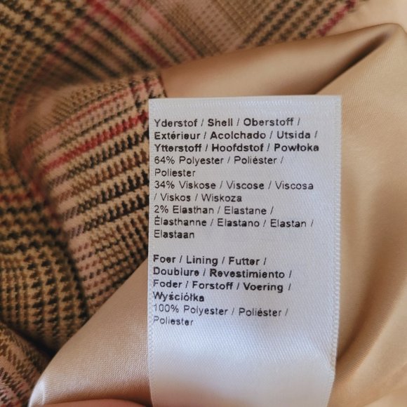 Mos Mosh Beliz Fara Plaid Blazer EU 36/US 6 - Picture 15 of 15